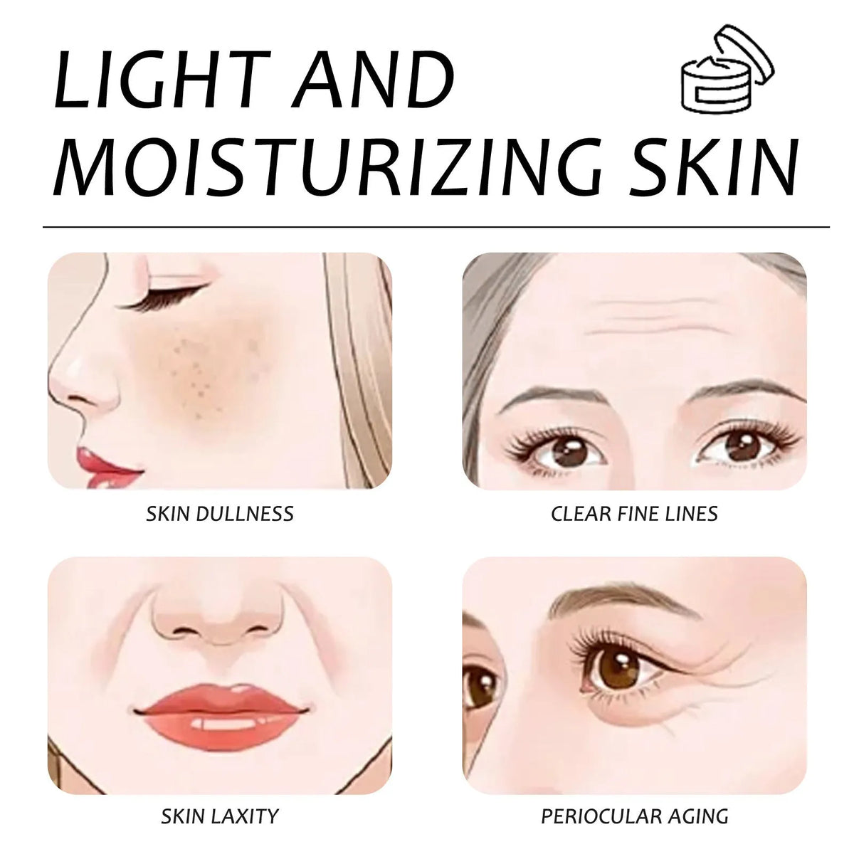 30g anti-wrinkle moisturising skincare cream jar with tallow, honey, vitamin E, and glycerin on white background