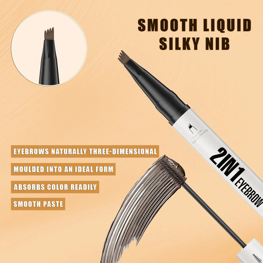 Two-in-one waterproof eyebrow cream in 5 shades with smudge-proof formula