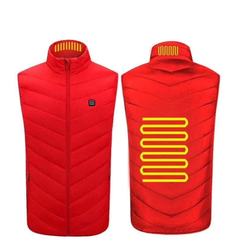 USB charging heated vest with adjustable heating zones for outdoor sports