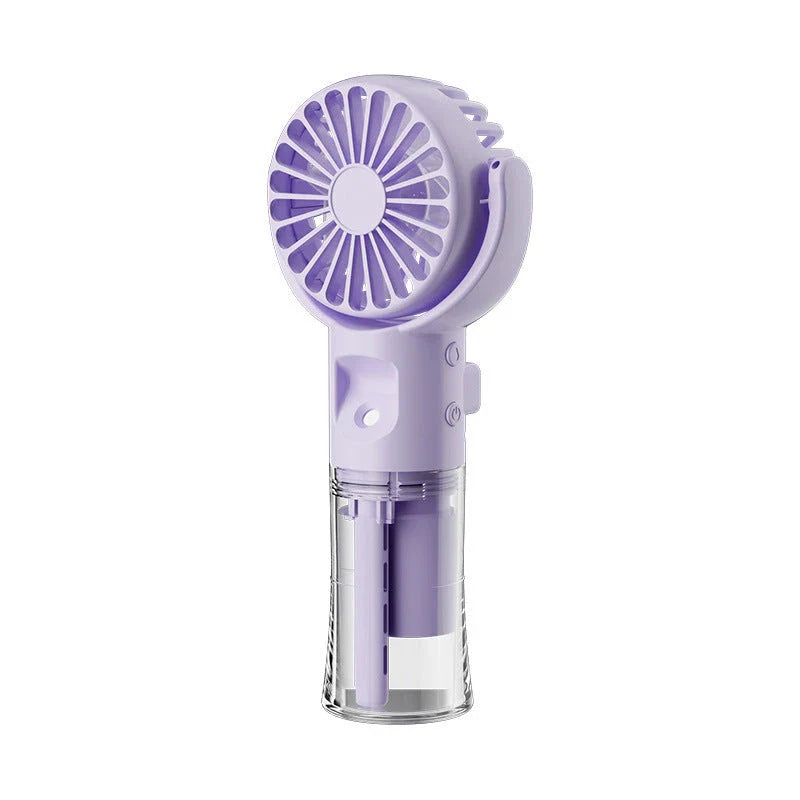 Portable Handheld Misting Fan with 4 Wind Speed Settings, USB Rechargeable, Compact and Lightweight Design for Cooling on the Go