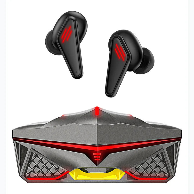 K98 Black wireless Bluetooth earbuds with charging case for gaming with 15-metre range