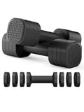 Set of pink detachable dumbbells for women's fitness and slimming exercises.