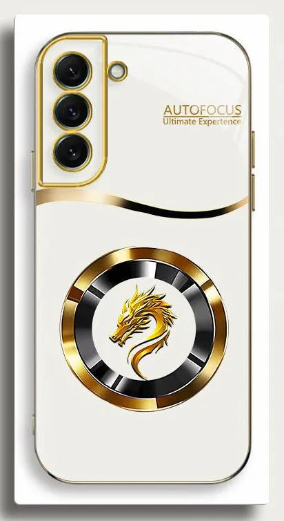 All-inclusive drop-resistant metal phone case in Obsidian Black with wave pattern