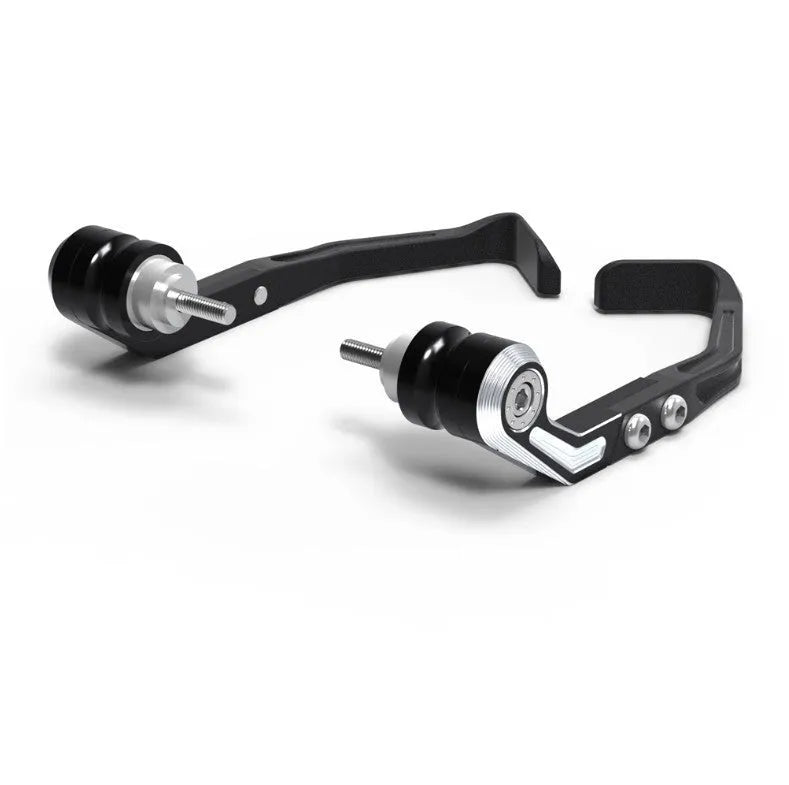 CNC machined black and grey bow protection pads for Honda CBR650 motorcycle brake horn guard.