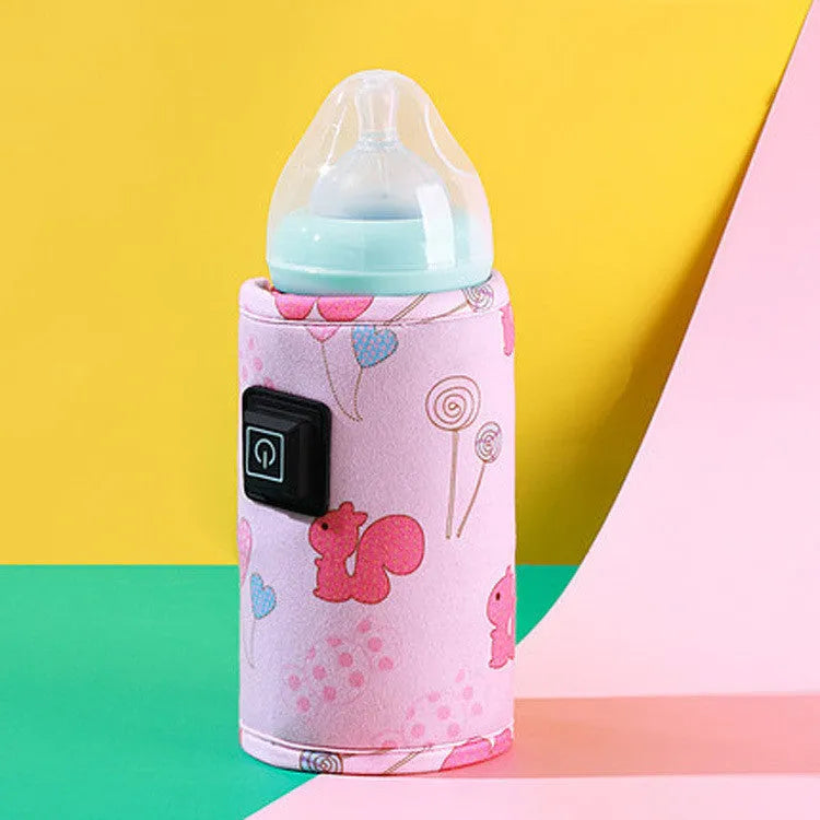 Blue dinosaur print USB baby bottle warmer insulation cover