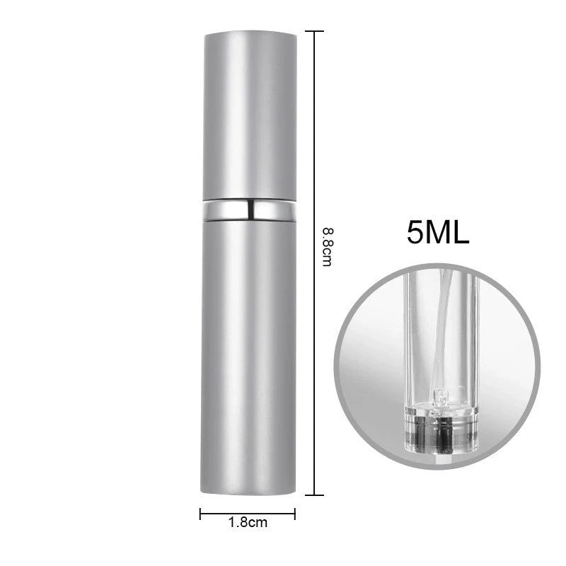 Compact perfume vaporizer in various colours with leak-proof design for travel