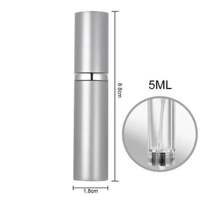 Compact perfume vaporizer in various colours with leak-proof design for travel