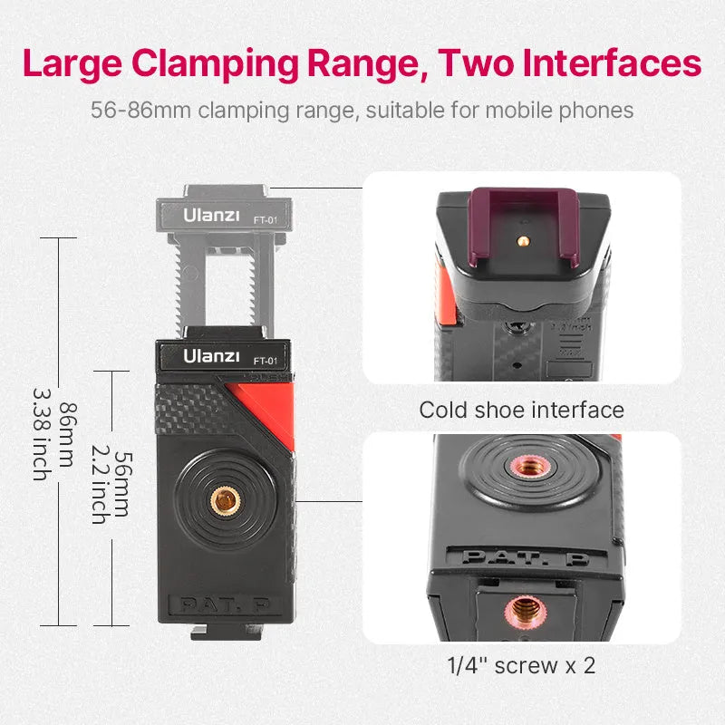 Black octopus leg mobile phone tripod extended to 360mm with adjustable phone clip