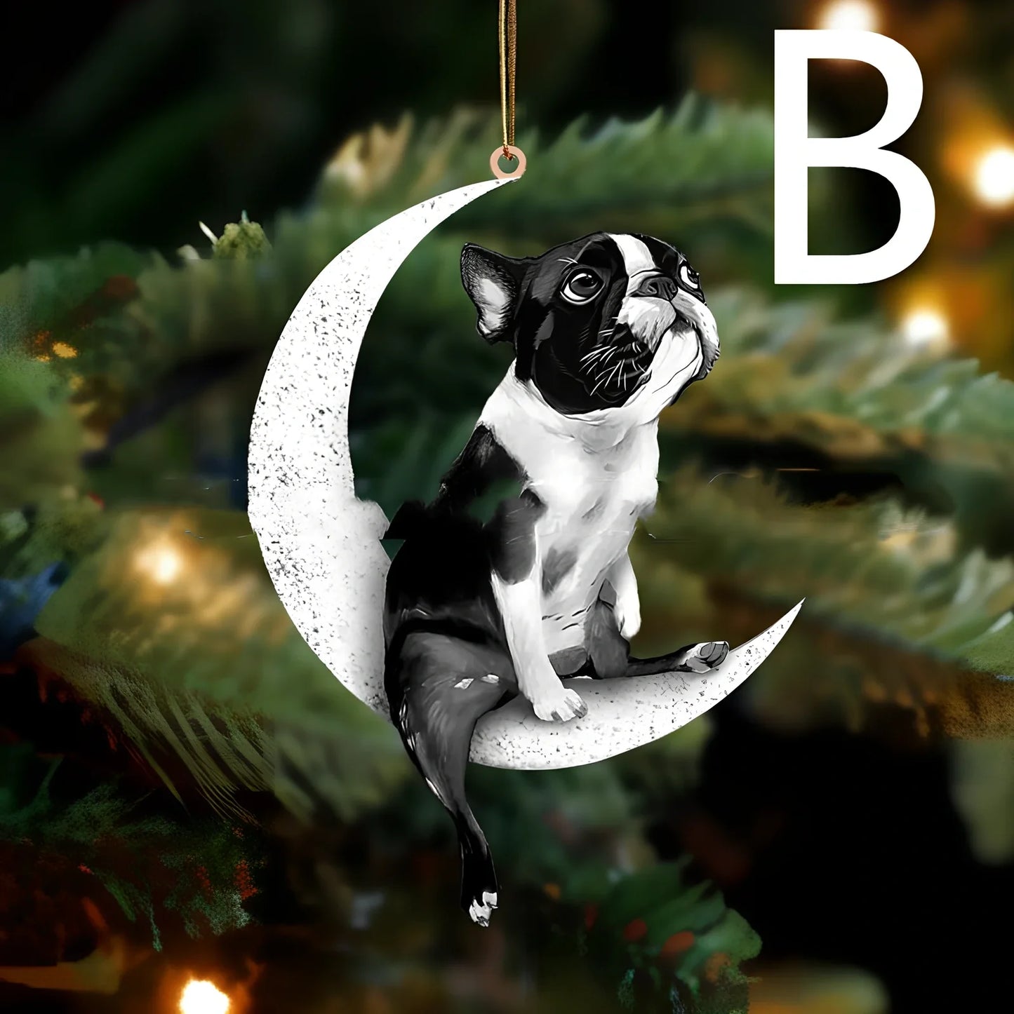 8.5cm acrylic hanging ornament with dog design in picture colour, style A labrador on clear background