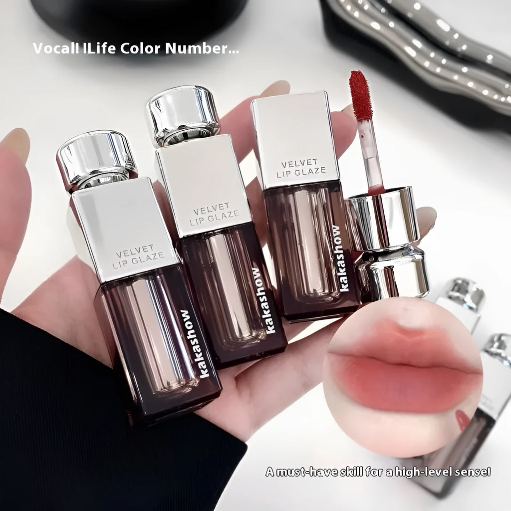 Kakashow matte soft mist velvet lip paint lipstick in six colour shades with 1.8g net content