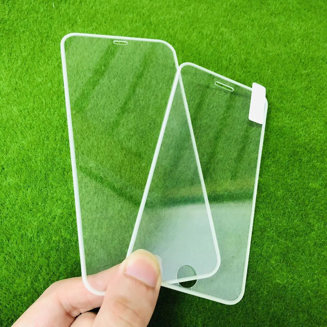 Luminous soft edge tempered glass screen protector for Apple iPhone models with fluorescent colour finish