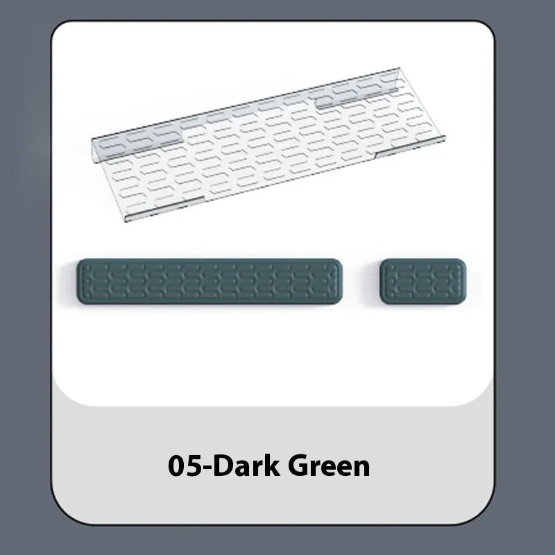 Double sided keyboard and mouse pad with memory foam wrist support on anti-slip resin base