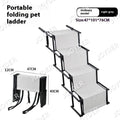 Folding stainless steel dog ladder in choice of colours showing four-step design for vehicle access
