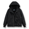 Men's cotton padded winter jacket in black with loose fit and side pockets