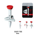 Golf tee ball nail can aim direction trainer in silicone reinforced plastic, available in red, green, blue, and orange colours