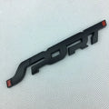 Metal car sticker for sports car with 3D effect in silver or black simple style vehicle exterior decal