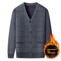 Men's plus-size polyester cardigan with batwing sleeves in grey and brown colour options