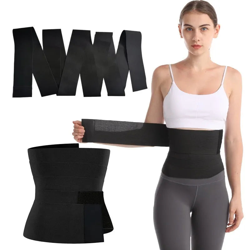 Waist trainer exercise restraint belt showing 10cm width and adjustable length options
