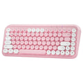 Pink Bluetooth wireless keyboard with 84 keys measuring 339mm wide