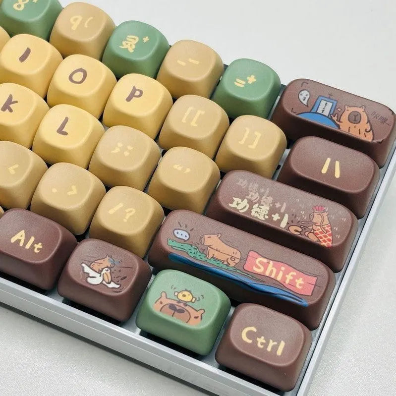 Capabala 130-key MOA design mechanical keyboard keycap set with raised profile.