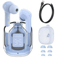 Wireless Bluetooth headset with LED digital battery display in multiple colour options