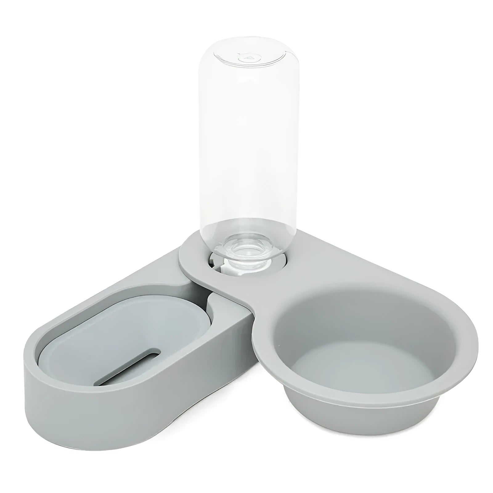 Rotatable cat water bowl in grey made from PET and HIPD materials, placed in corner position