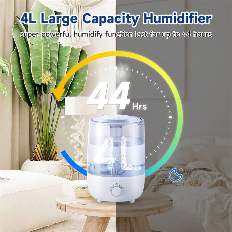 BPA-free 4L mechanical humidifier with low water level protection