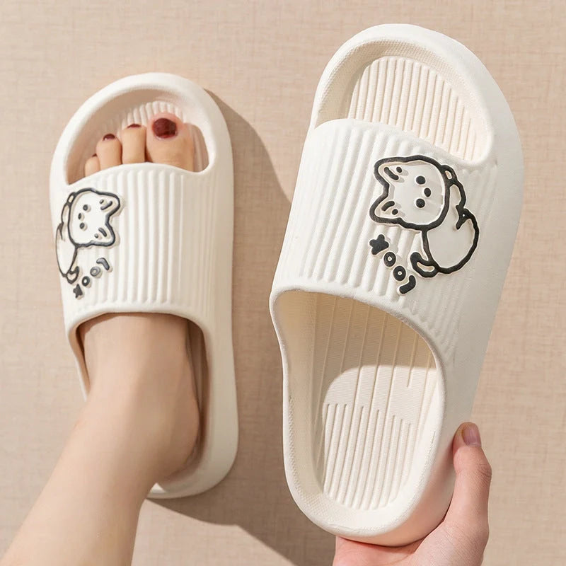 Women's cat slippers with non-slip sole in various colours