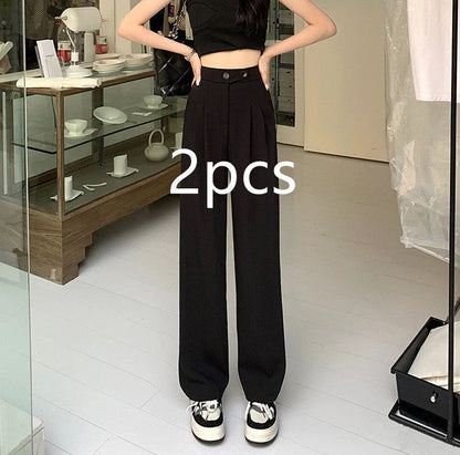 Women's high waist loose drape suit wide leg pants in various colours