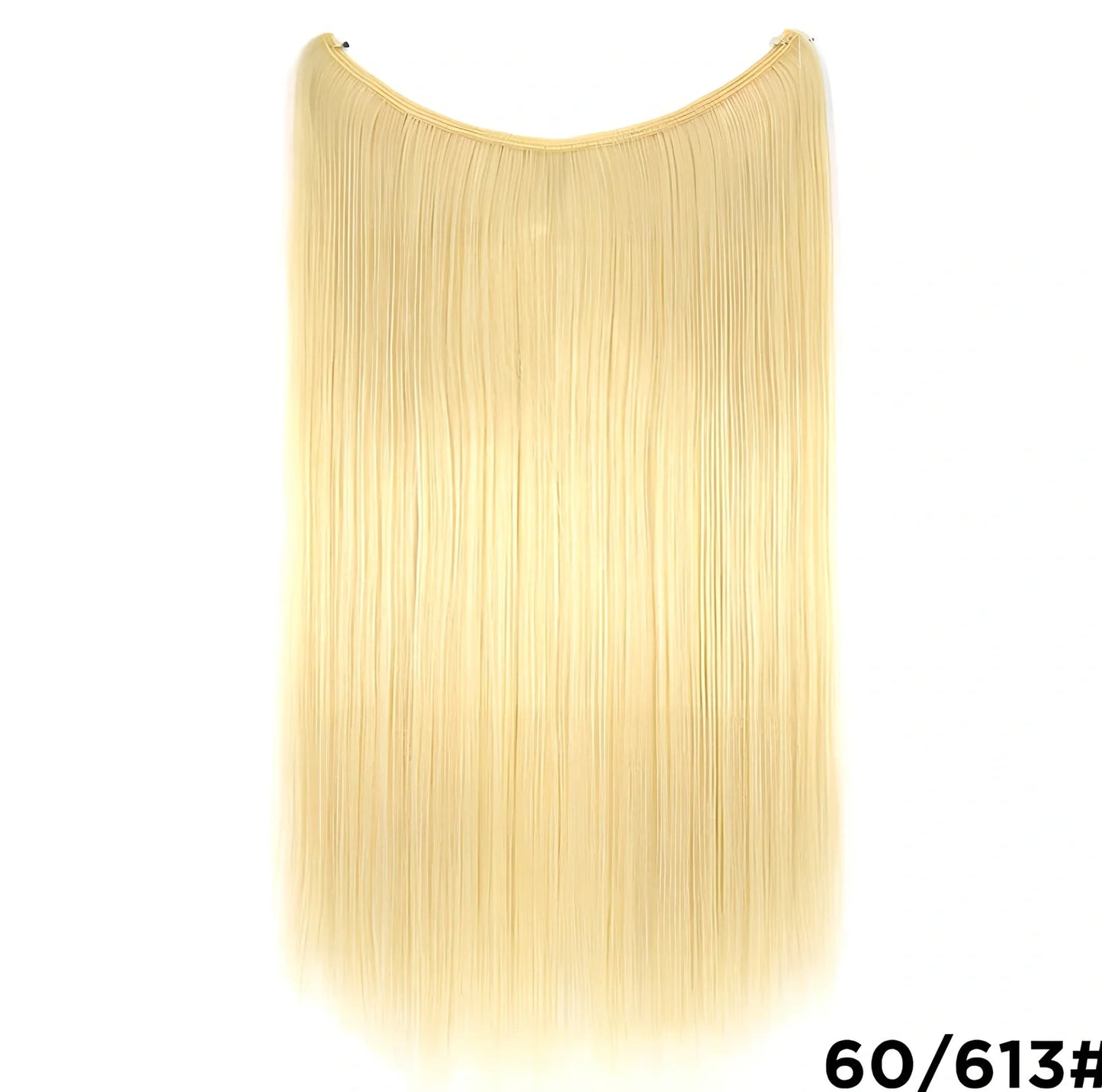 22 inch invisible wire silky straight synthetic hair extensions, 55cm length 80g weight no clips
