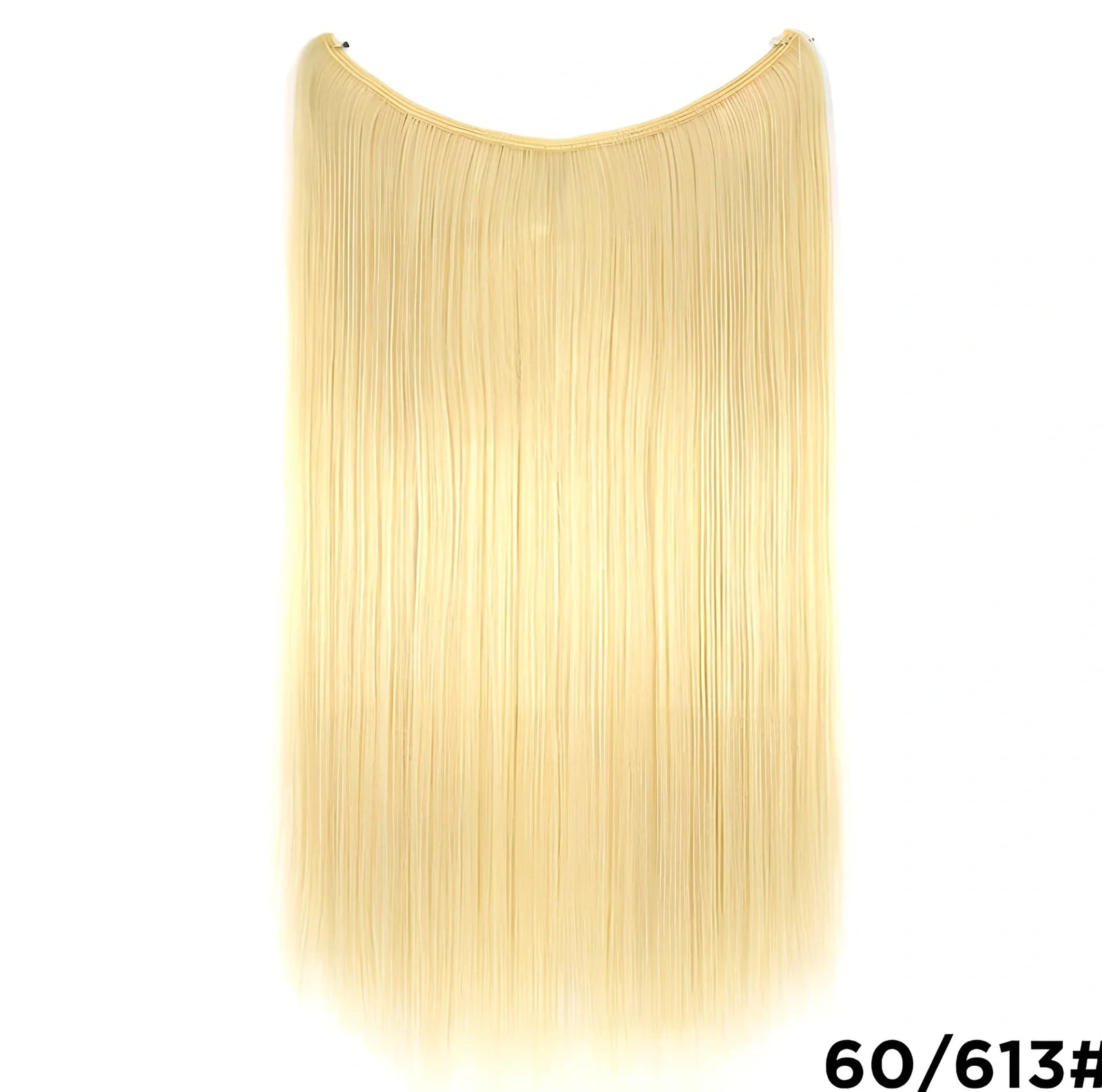 22 inch invisible wire silky straight synthetic hair extensions, 55cm length 80g weight no clips