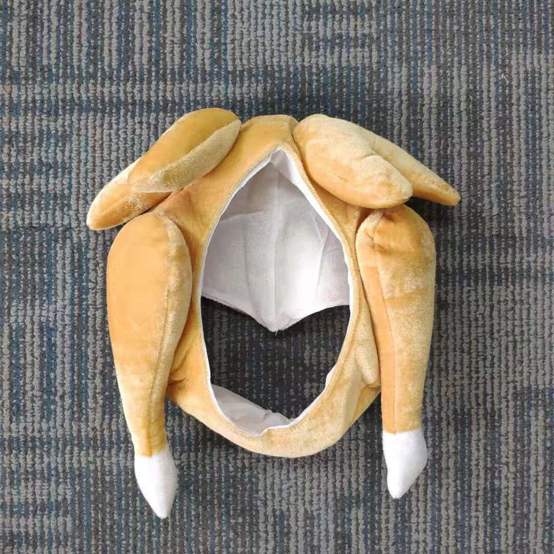 Brown Plush Roasted Turkey Hat for Thanksgiving celebrations