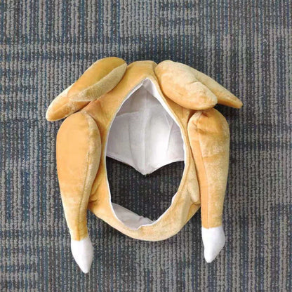 Brown Plush Roasted Turkey Hat for Thanksgiving celebrations