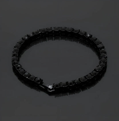 Gold iced hip hop bracelet with AAA rhinestone geometric chain, 5mm width 8 inch length on wrist