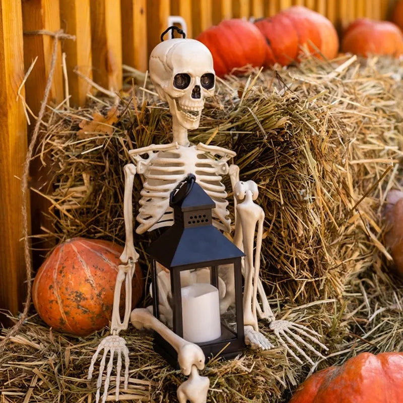 90cm tall plastic Halloween skeleton model with movable joints for custom posing displays