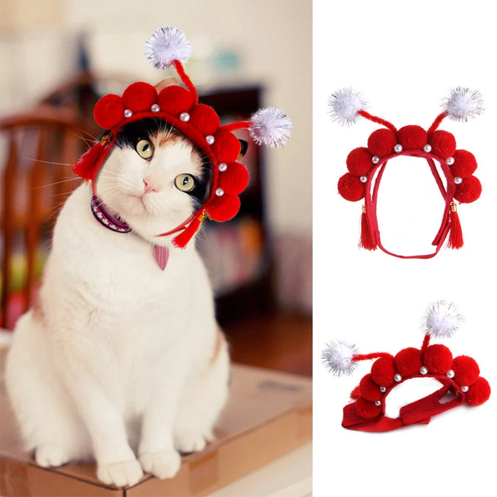 Cartoon-style cloth hat for cats in various designs, perfect for warmth and style