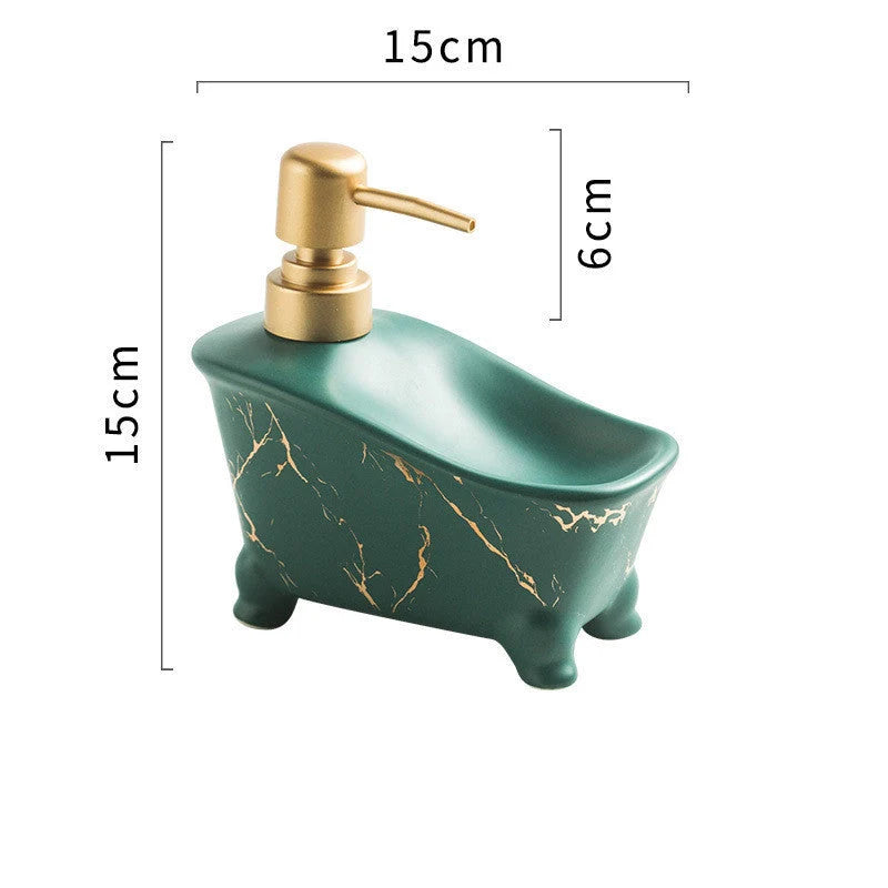 Ceramic hand sanitizer shower gel dispenser with marble pattern design