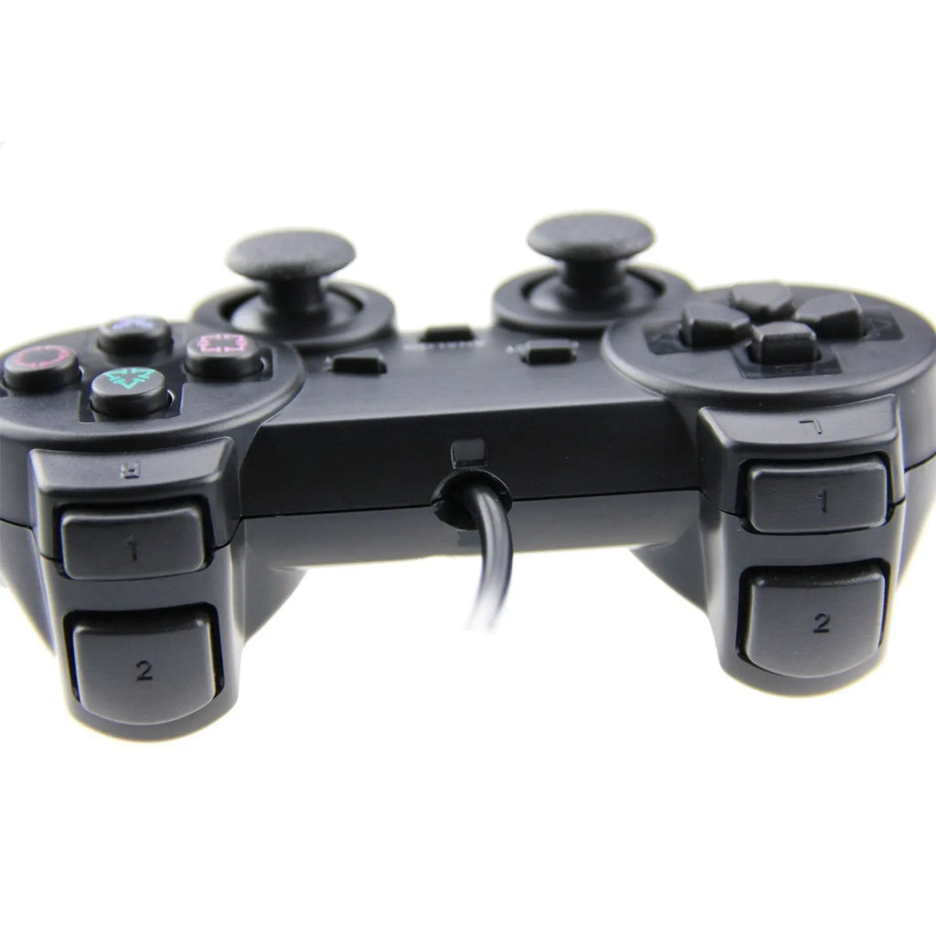 PS2 wired game controller with USB connector in bare metal colour options