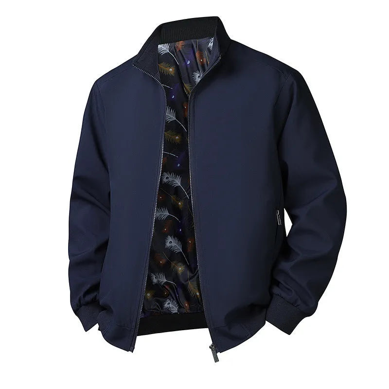 Plus size men's grey plaid corduroy hooded jacket with stand-up collar and patch pockets
