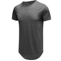 Men's slim fit cotton short-sleeved T-shirt on a hanger, shown in Army Green colour.