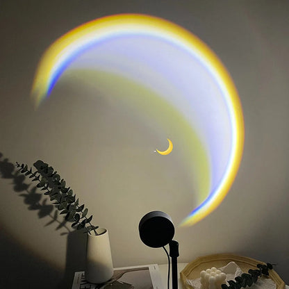INS USB Moon Lamp LED Rainbow Neon Night Light Projector for home decor