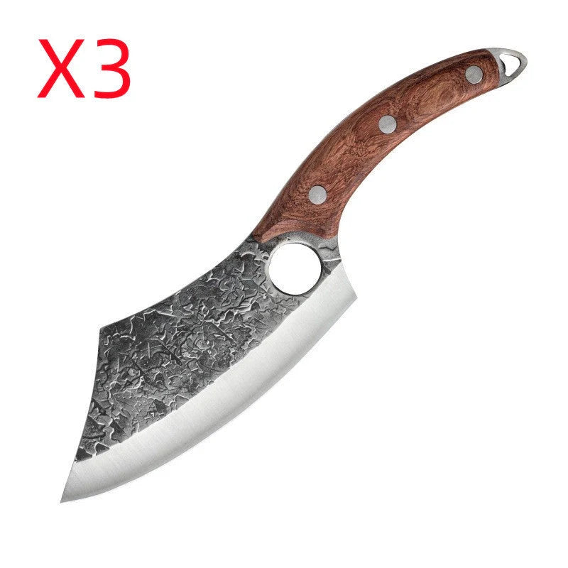 Forged small kitchen knife with anti-rust molybdenum vanadium steel blade and rosewood handle