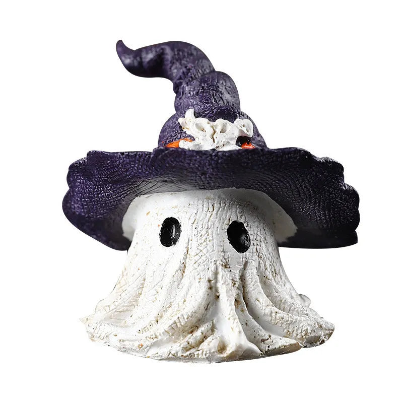 Resin wizard hat ornament in black or purple colour for Halloween Christmas decoration