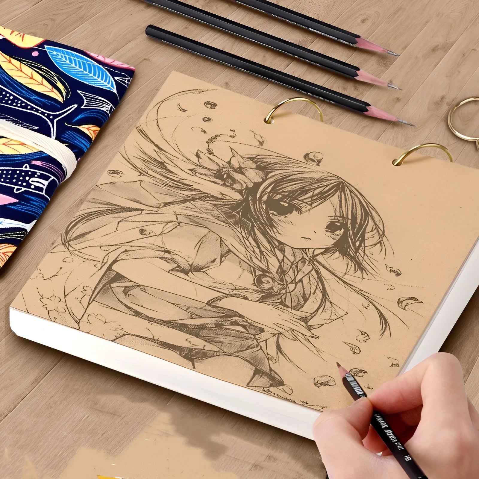 8K thickened sketchbook for hand-painted marker art with coil binding