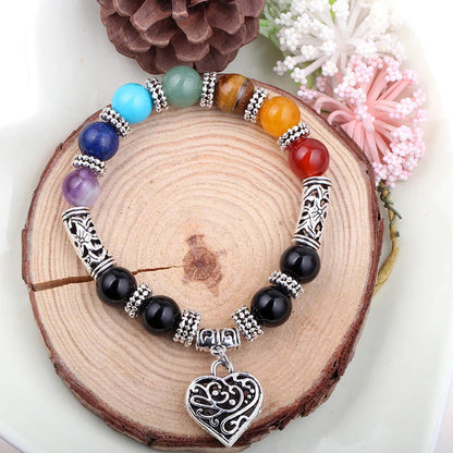 Seven Chakra Yoga Energy Bracelet with adjustable length for spiritual alignment