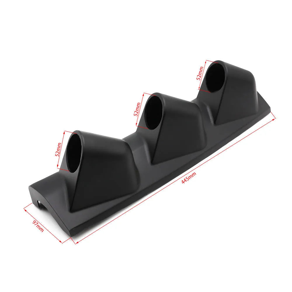Black ABS plastic universal 52mm instrument stand with three-hole right-drive mounting.