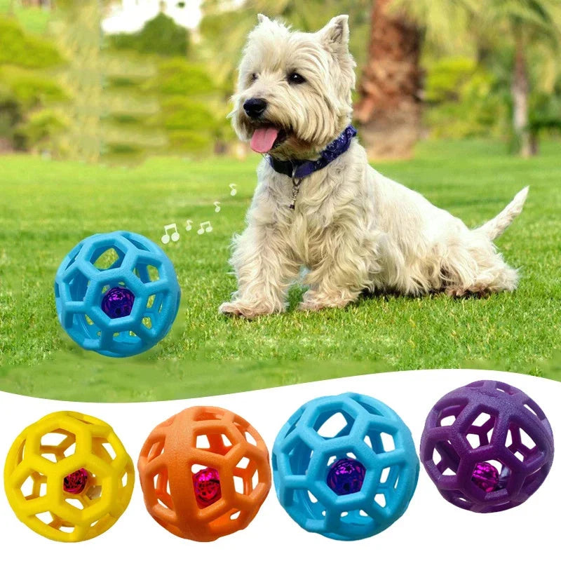 TPR dog chew ball toy in various colours for interactive play and teeth cleaning