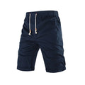 Men's solid colour casual shorts with a drawstring waistband and a zipper pocket on the leg.