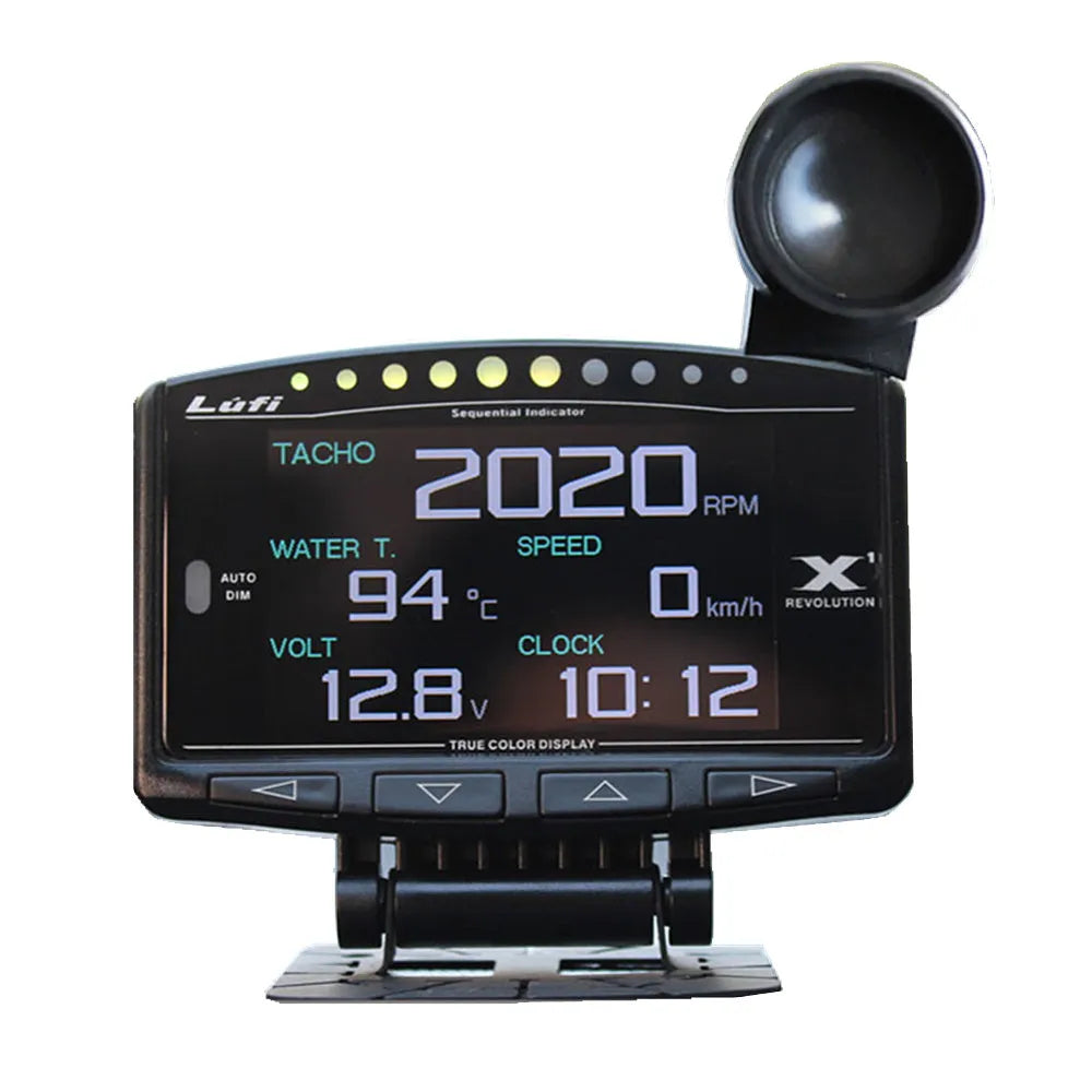 X1 automotive OBD diagnostic instrument with metal housing and LED display