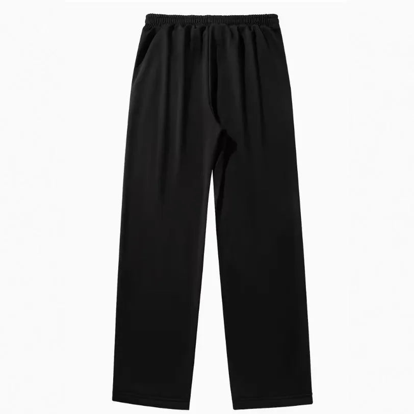 Straight sports pants loose fit polyester joggers black or grey digital printing autumn casual wear